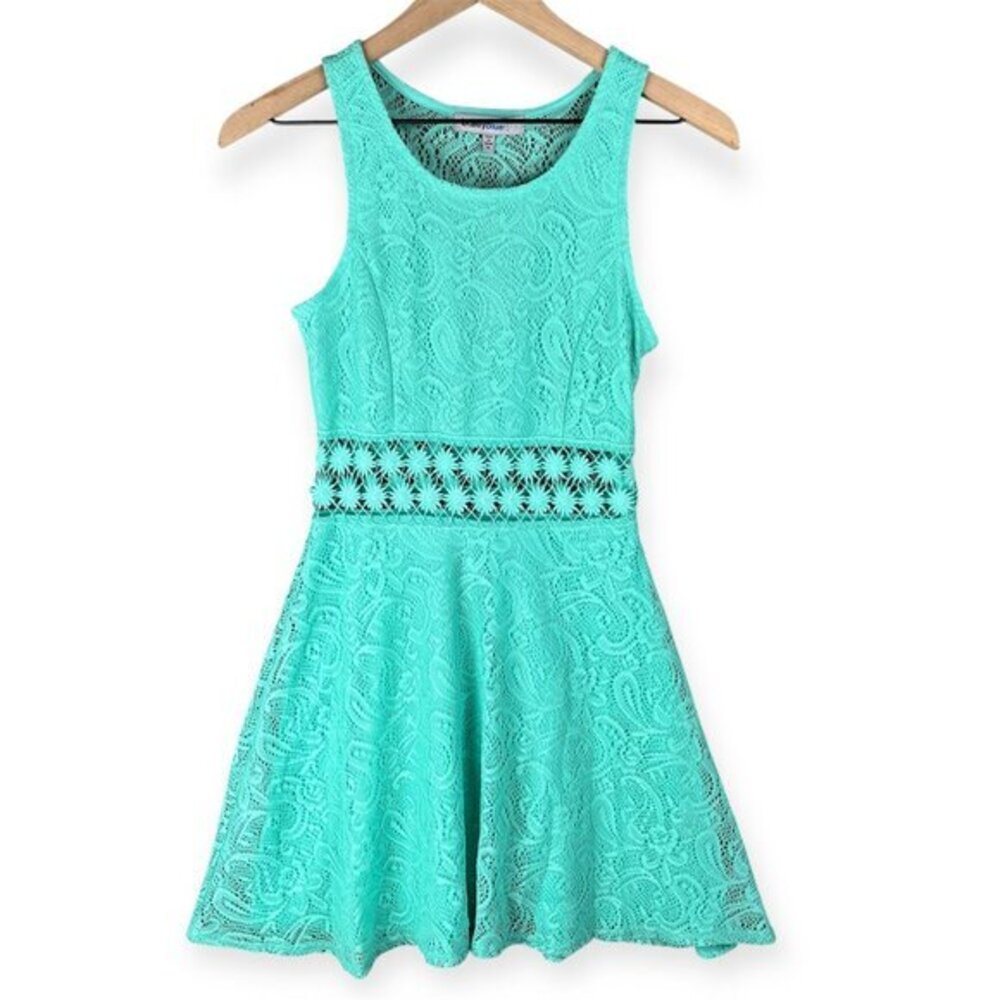 Bailey Blue Dress Women's XS/S Turquoise Lace Fit Flare Easter Church Party NWT